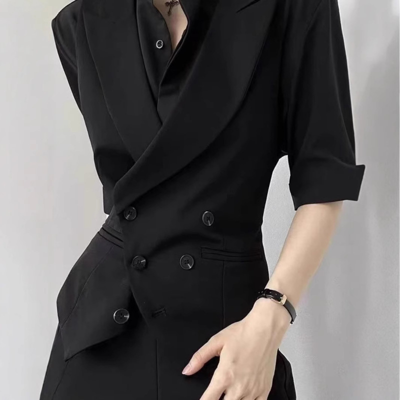 Men's and Women's Casual Suit Barge Collar Business Vest British Style Gun Barge Collar Slim-Fit Vest Vest Jacket