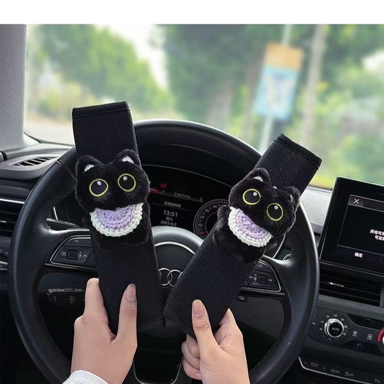 Squeaky Kitten Doll Seat Belt Shoulder Pad Cute Super Cute Stuffed Doll Car Interior Decoration Dropshipping