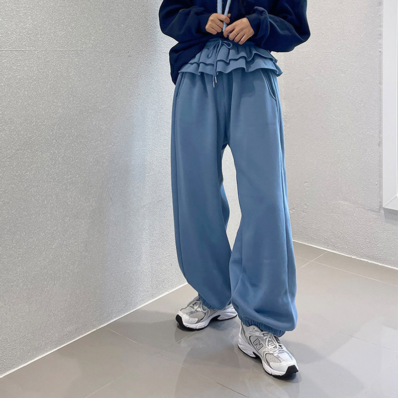 South Korea purchasing women's clothing supply flounces loose casual pants hanging feeling lazy Joker girls sports pants