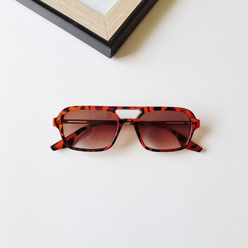 Leopard Pattern Retro Leopard UV400 Protection Resin Oval Frame Patchwork Full Frame Kids Sunglasses