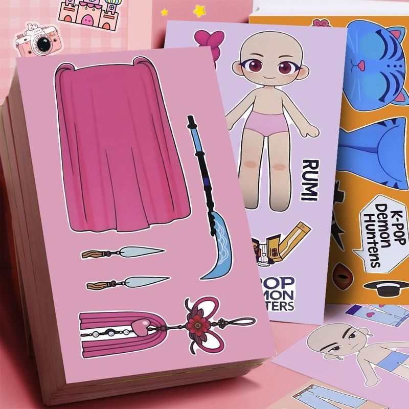 30张kpop猎魔女团儿童益智手工拼贴趣味换装贴纸创意装饰桌面diy|undefined