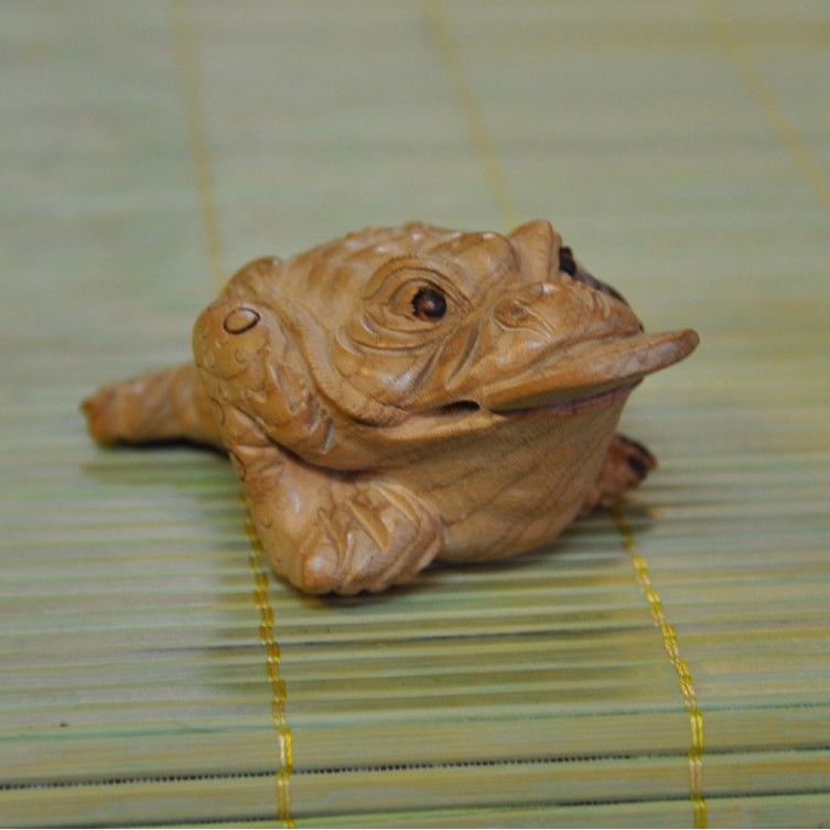 厂家批发福临桃木新品 桃木摆件FLX-8094金蟾 肥城桃木剑批发