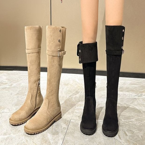 Thigh-High Over-The-Knee Boots for Women 2025 Winter New Two-Wear High Boots Fleece-Lined Thickeneded Warm Suede Snow