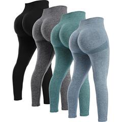 4 Piece Butt Lifting Workout Leggings for Women Seams Gym
