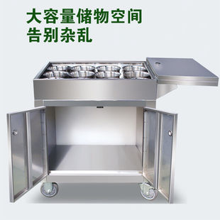 304 Stainless Steel Seasoning Commercial Restaurant Trolley Mobile Hotel Seasoning Kitchen Multi-Functional Dining Cart Trolley
