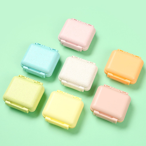 Double-layer six-compartment medicine box, independent inner box, portable sealed separated medicine travel storage box, moisture-proof health care box