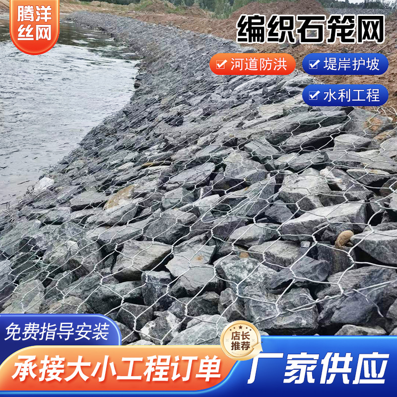 覆塑石笼网堤坝加固格宾箱防洪包塑固滨笼水利防汛镀锌雷诺护垫