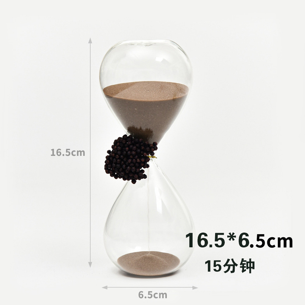 Nordic hogar vidrieras reloj de arena temporizador 15 30 minutos decoración creativa flor seca Fábrica al por mayor image 12