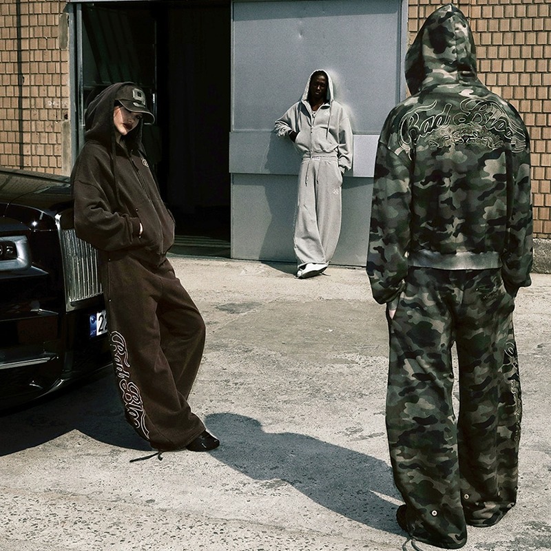 Same Style For Men And Women Badblood Bcac Series Retro Loose Camouflage Sweatshirt Women's Niche Hoodie Sports Jacket_viptrois.com