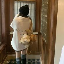 迪丽热巴同款~matin kim摇粒绒羊羔毛外套宽松后背logo毛绒上衣韩