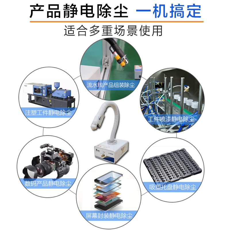 光电感应离子风蛇工业静电消除器鞋舌标唛头机除静电除尘自动风枪