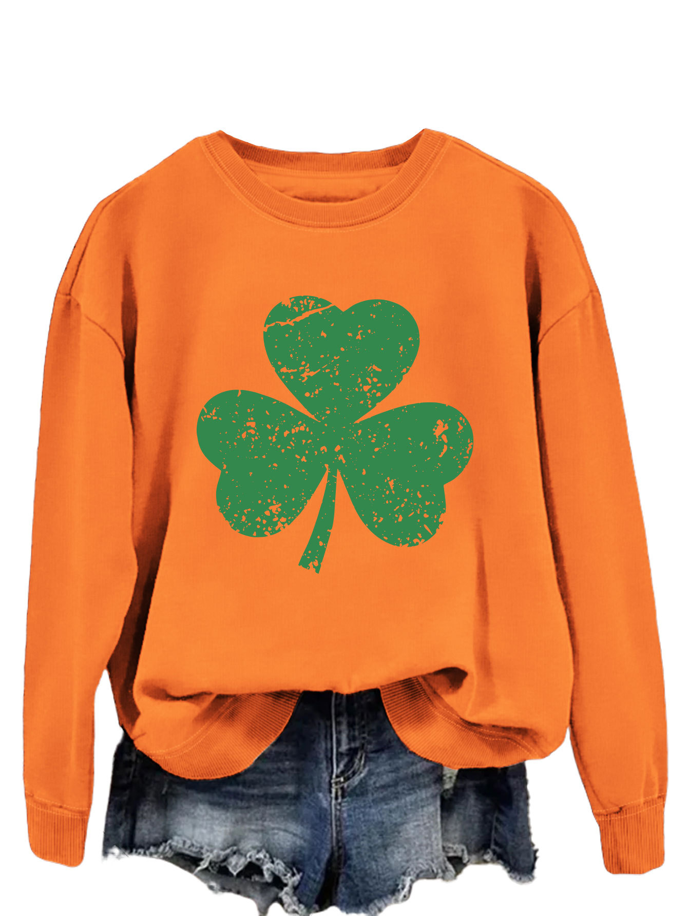 Women's Hoodies Long Sleeve Printing Preppy Style Streetwear Shamrock display picture 24