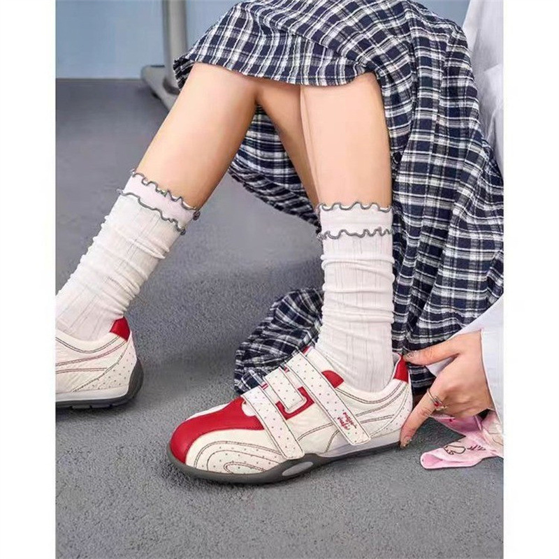 专柜版~2025新款魔术贴休闲鞋轻便运动鞋百搭平底板鞋女秋季波点|undefined