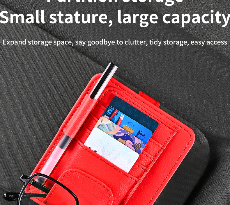 Car card holder, car sun visor ticket holder, glasses clip, document holder, storage clip, lychee pattern, high-speed gas card