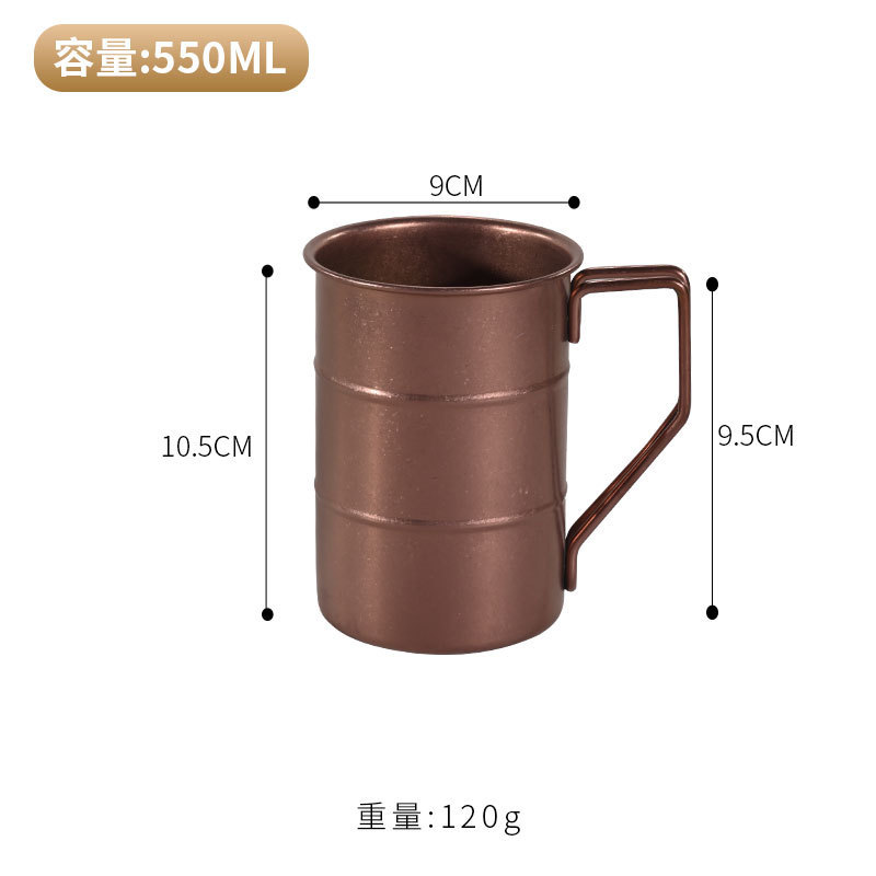 レトロ工業風ビールグラス304ステンレスマグカップ古いジュース冷たい飲み物カップ屋外キャンプ水カップ|undefined