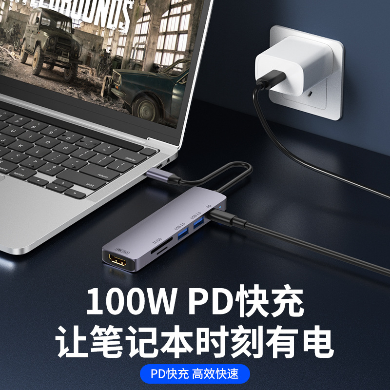 Type-C Expansion Dock USB 3.0 Hub Splitter Adapter Converter Suitable for Laptops Tablets Computers Phones Extender