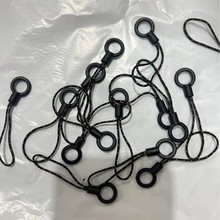 黑色圆圈小绳头适用手机挂绳配件小圈绳加粗厚细绳DIY挂链短绳