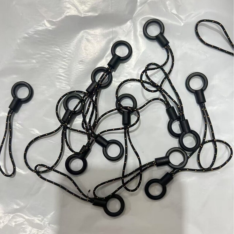 Black Circular Small Cord Ends Suitable for Phone Lanyard Accessories, Small Loop Cord, Thickened Thin Cord, DIY Hanging Chain, Short Cord Black Circular Small Cord Ends Suitable for Phone Lanyard Accessories, Small Loop Cord, Thickened Thin Cord, DIY Hanging Chain, Short Cord