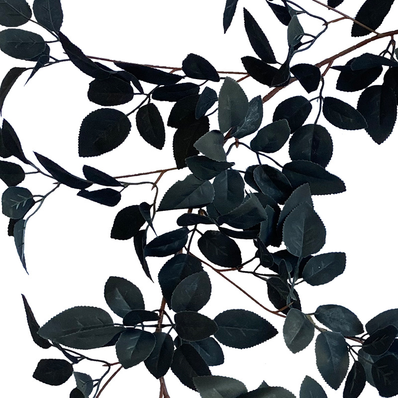 Artificial Rosa hoja ratán Amazon Halloween hogar negro decorativo atmósfera diseño artificial Rosa hoja Ratán