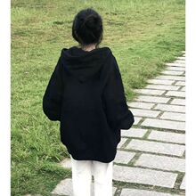 美式复古潮牌纯色开衫卫衣女款秋冬款新款2025宽松外套拉链ins潮