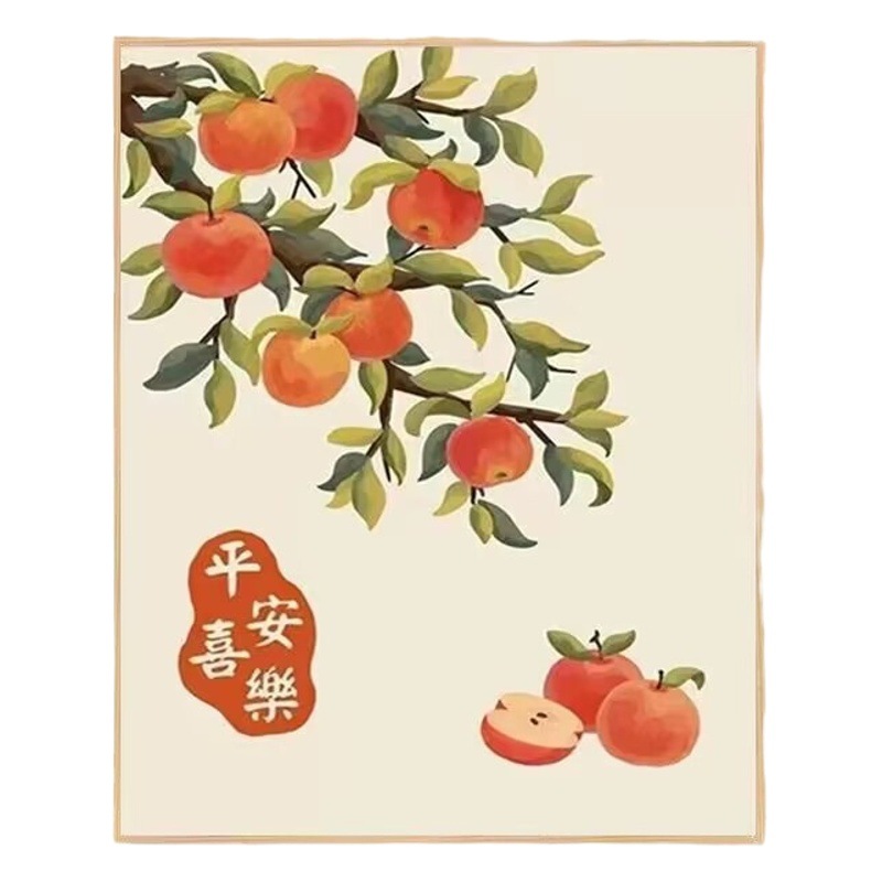 Caqui pintura simple pintura decorativa pintura china todo va bien bricolaje pintura al óleo digital pintado a mano pintura al óleo de relleno estilo chino