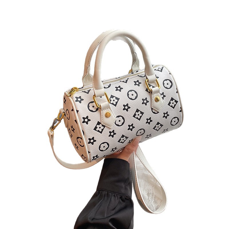 Fashion Printed Handbag Large Capacity Versatile Commuter Boston Bag For Women Luxury Single Shoulder Crossbody Bag - Thumbnail 5