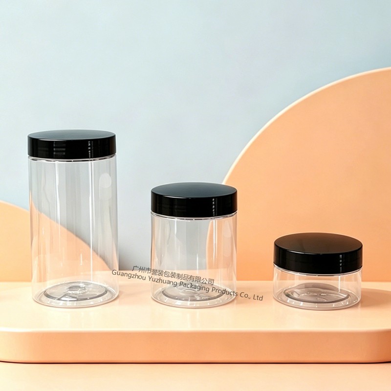 Envase de plástico de boca ancha de 500 ml de grado alimenticio Yuzhuang PET, frasco sellado de 250 g para mascarillas capilares, material de embalaje cosmético.