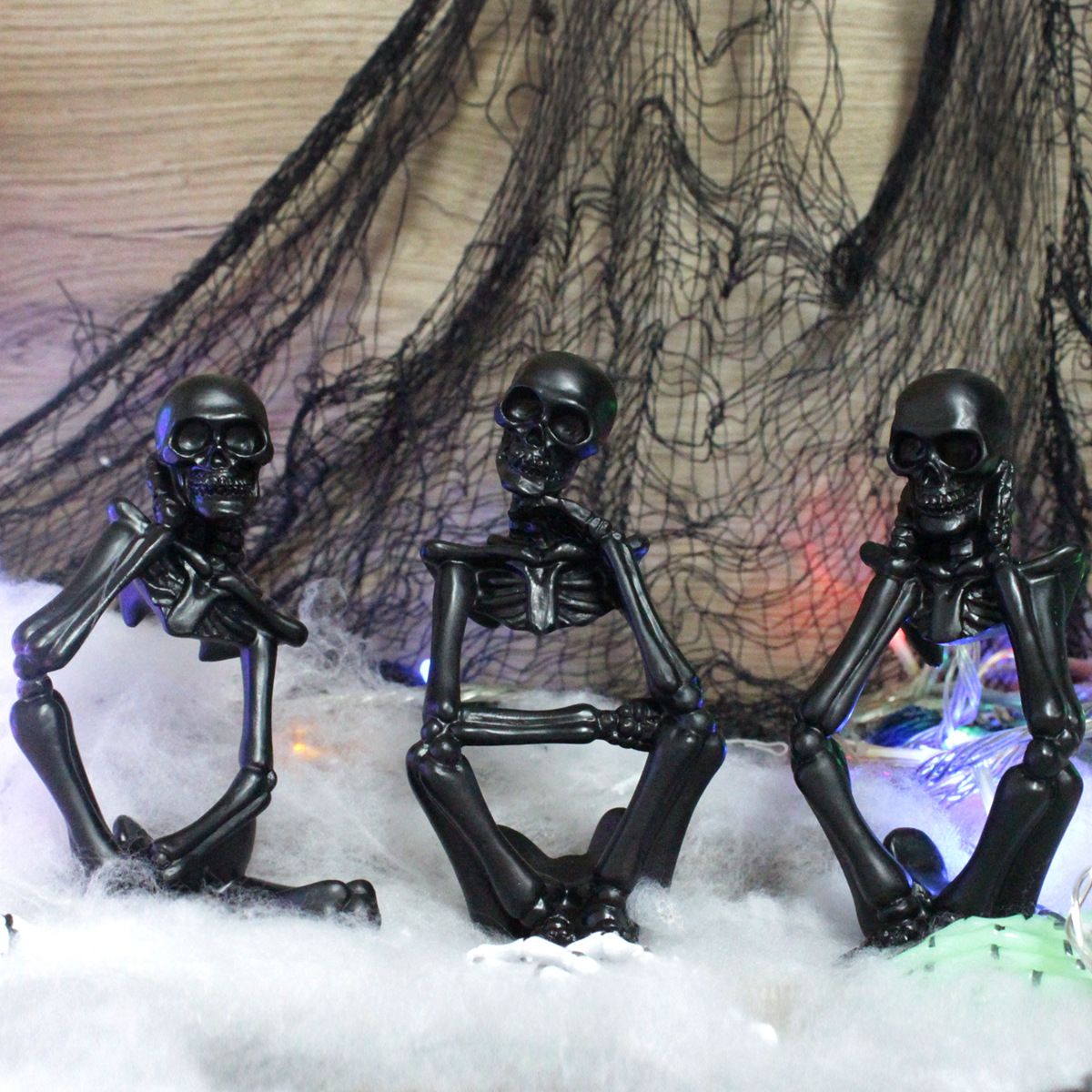 Creative Thinker Black Skull Character Ornaments Resin Decorations Living Room TV Cabinet Room Desktop Art Ornaments