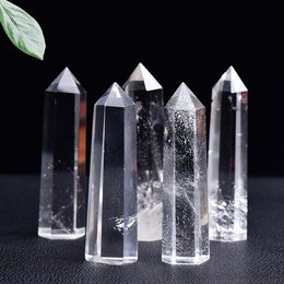 Crystal single pointed hexagonal white crystal column crystal hexagonal column