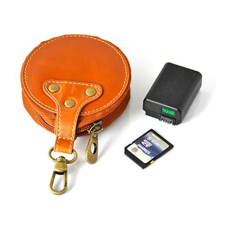 Сумка для хранения крышки объектива зеркальной камеры, кожаный чехол для хранения карты памяти камеры, аккумулятора