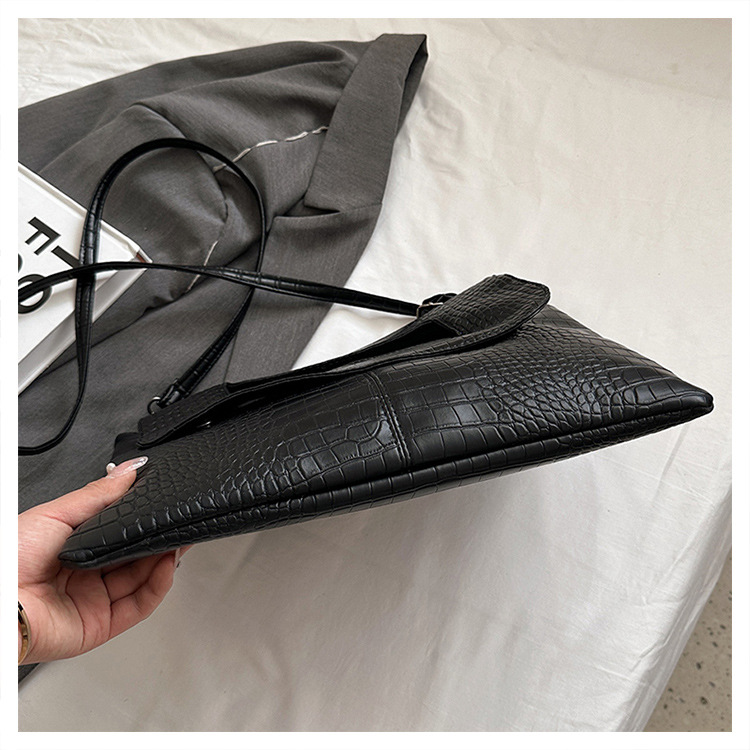 New cross-border foreign trade crocodile pattern strap clutch bag, large-capacity file bag, storage bag, official document bag, crossbody bag undefined