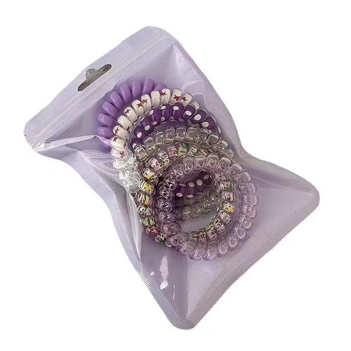 Summer New Gradient Color Phone Cord Hair Tie for Girls High Elastic Braid Hair Ring Rubber Band Hair Accessory