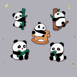 中国风旅游纪念礼品胸针小熊猫徽章包包服装配饰别针扣装饰品胸章