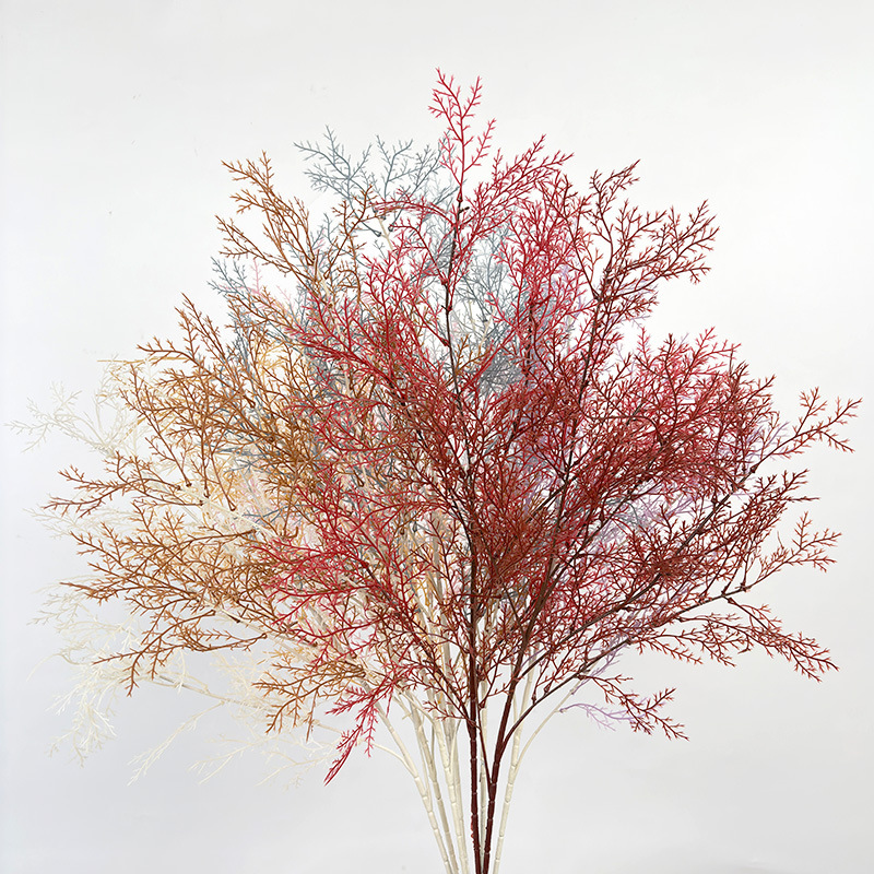 仿真雾凇草批发 迷雾凤尾干花婚庆仿真花吊顶假花 4叉仿真迷雾花