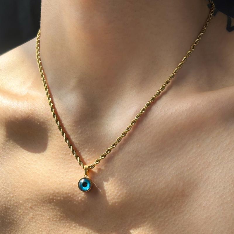 10g Weight Lobster Trigger Clasp Closure Clasp Closure Type Alloy Pendant Material Classic Style Devil's Eye Alloy Titanium Steel Twisted Rope Chain Snake Chain Lobster Trigger Clasp Closure Pendant Necklaces Wholesale