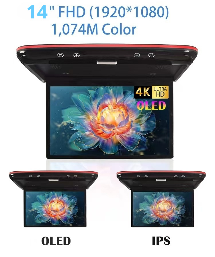 14inch Business Car Ceiling-Mounted Tv Android 4g Hd Display Universal Rear-Seat Entertainment System for Cars