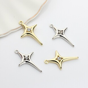 Wholesale Korean-style Internet Celebrity Hot Alloy Personality Metal Star Diamond Small Pendant Female Temperament Niche Jewelry Accessories
