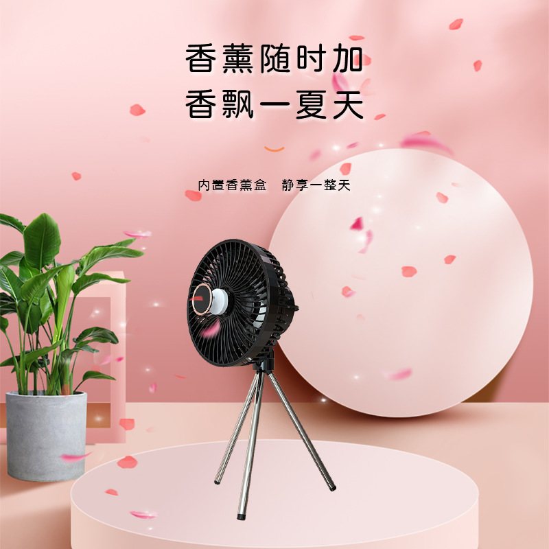 Nuevo camping al aire libre iluminación eléctrica retráctil ventilador de escritorio USB trípode ventilador dormitorio colgando ventilador de techo