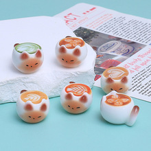 立体小猫咖啡杯食玩卡通手工diy饰品配件奶油胶树脂小配件材料包