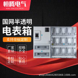 国网电能计量箱成套单相透明电表箱12位防水塑料带总控配电箱户外