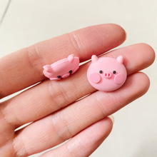 粉色猪猪可爱卡通小号立体软胶橡胶配件贴片 DIY发夹手机壳装饰贴