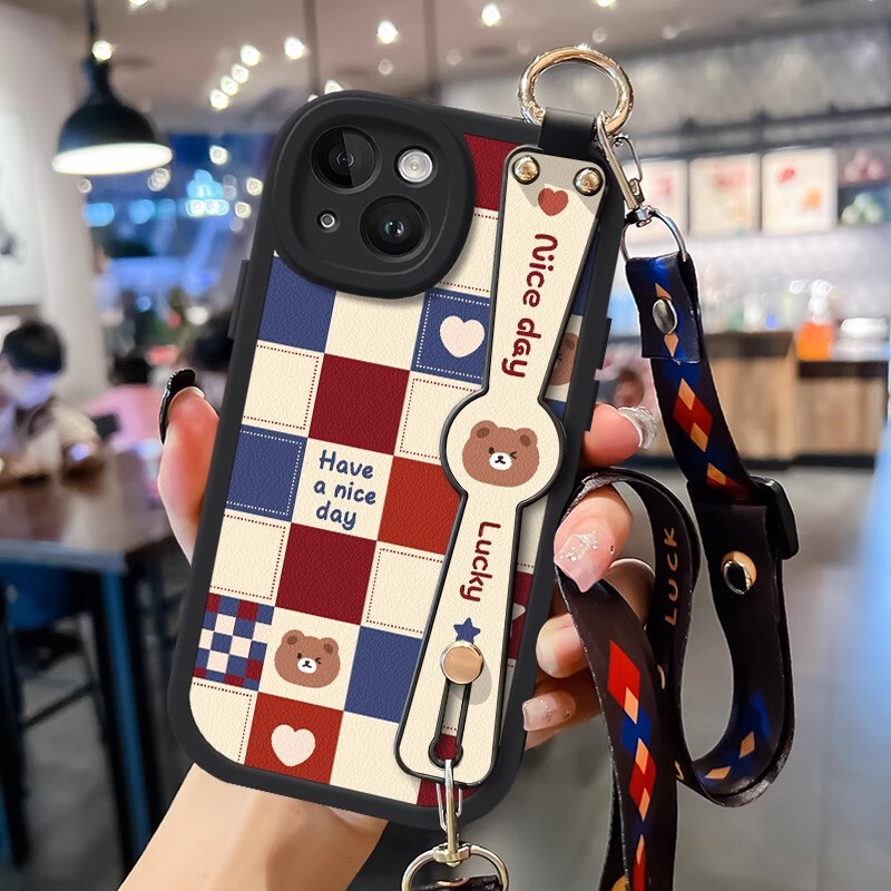 Plaid Bear Apple 15 Phone Case 14pro Crossbody Drop-resistant iPhone13 All-inclusive Lanyard Women's 12 Strap Plaid Bear Apple 15 Phone Case 14pro Crossbody Drop-resistant iPhone13 All-inclusive Lanyard Women's 12 Strap