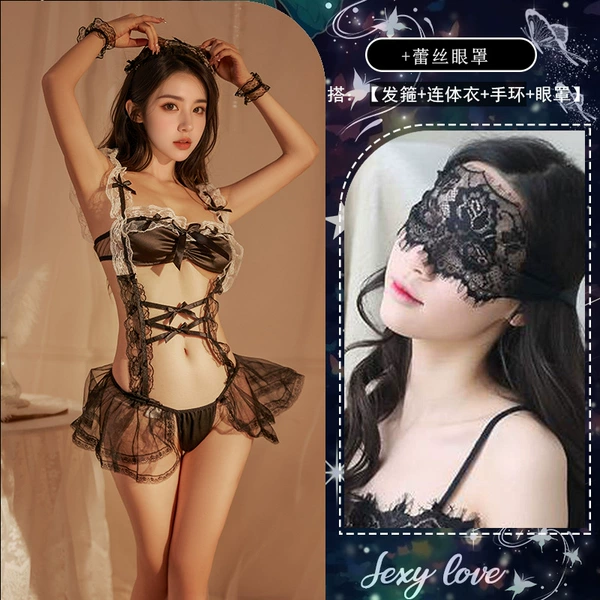 Lace maid suit [headband + jumpsuit + bracelets*2 + eye mask]