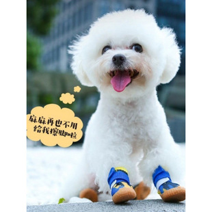 Shoes Summer Four Seasons Mesh Shoes Teddy Pomeranian Running Dog Shoes Breathable Anti-4 Pack Pengde