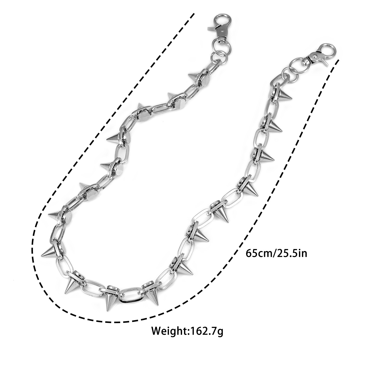 166g Weight Wholesale Jewelry Hip-Hop Rivet Metal Waist Chain