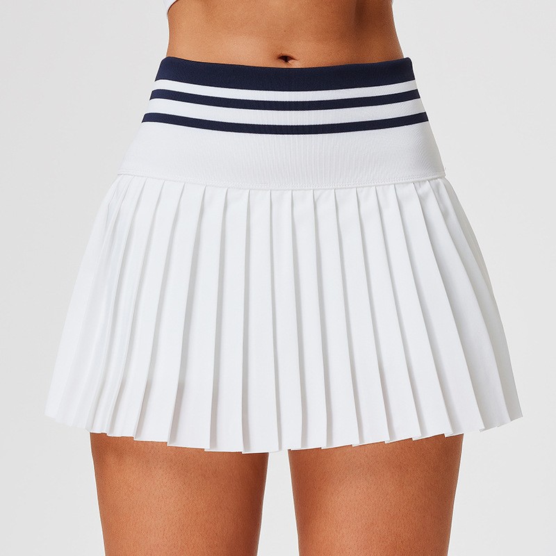 Cross-border de cintura alta falda deportiva corta para mujeres rápidamente secas de 100 camisas anti-corrido correr fitness tenis bádminton falda de busto