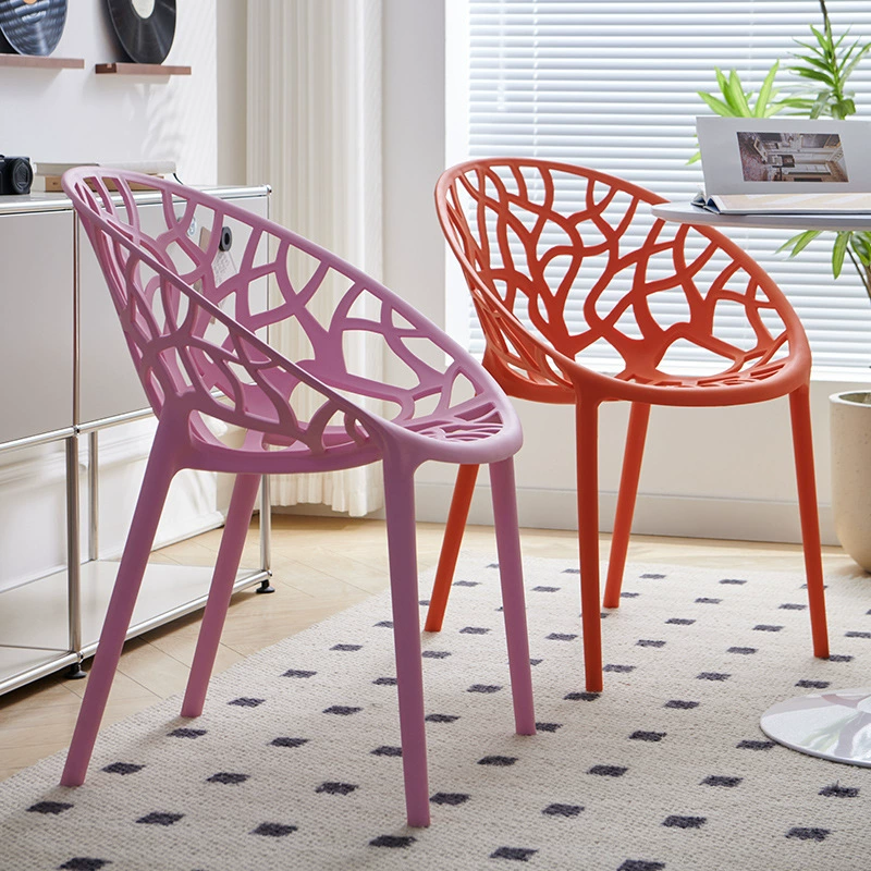 Скандинавские полые простые пластиковые спинки для домашнего обеденных стульев