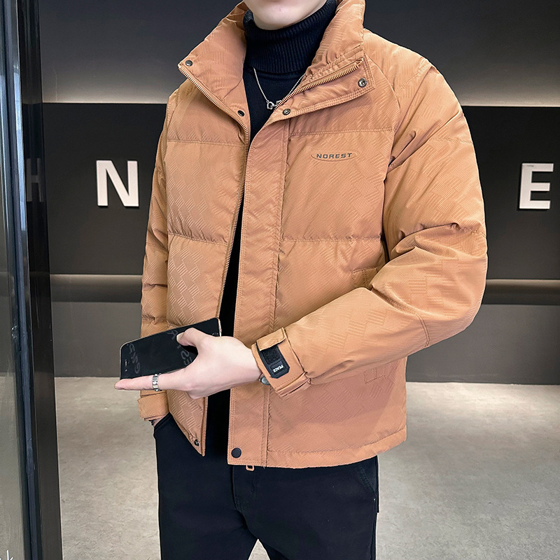 Men's winter fashionable trend casual solid color down jacket