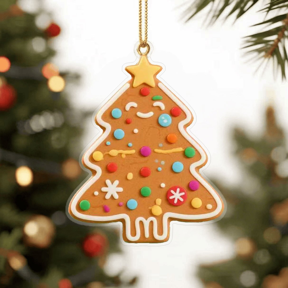 Ventas transfronterizas de árbol de jengibre acrílico colgante decoración de Navidad decoración de árbol de Navidad para el automóvil colgante image 3