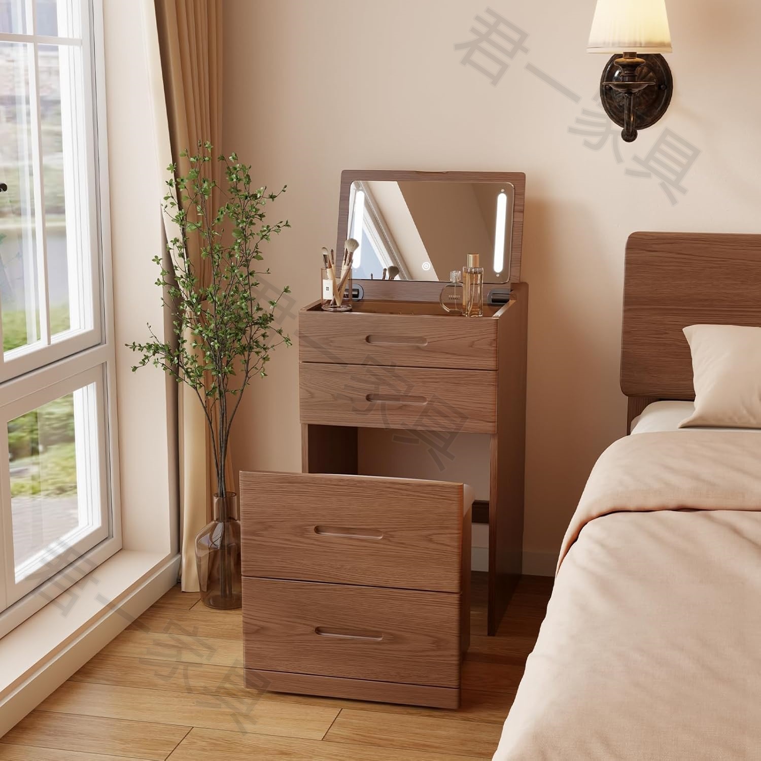 Amazon Amazon Cross-Border Supply Modern Simple Makeup Table Factory Wholesale with Makeup Mirror Mini Dressing Table